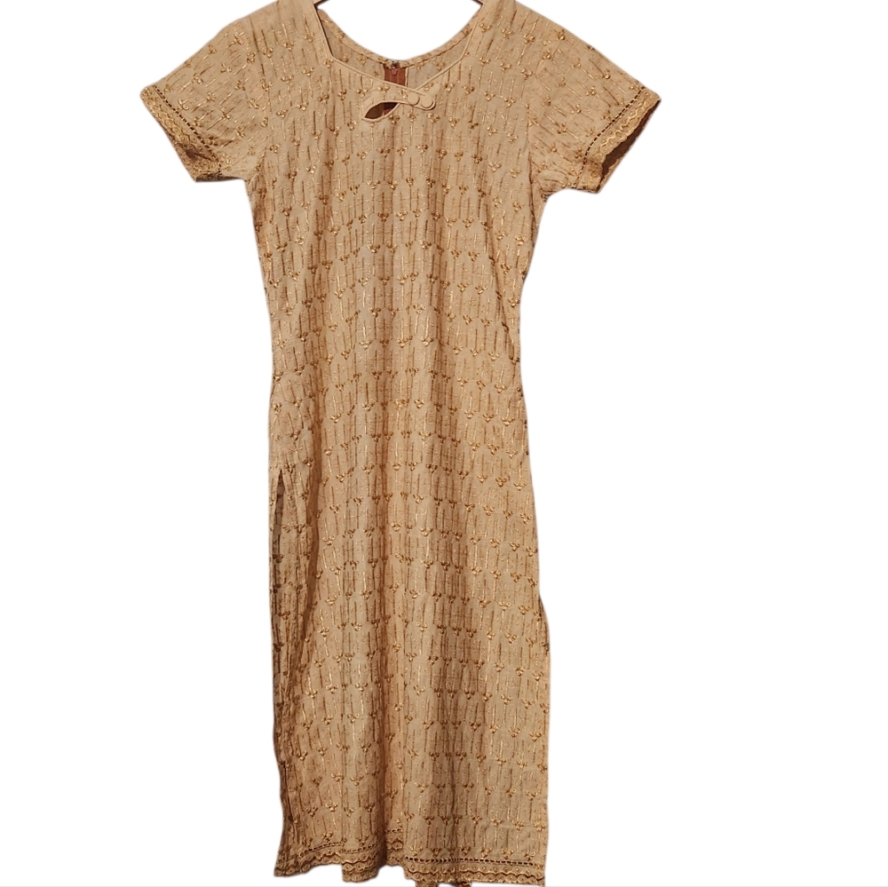 Pastel Orange Lace Salwar Top